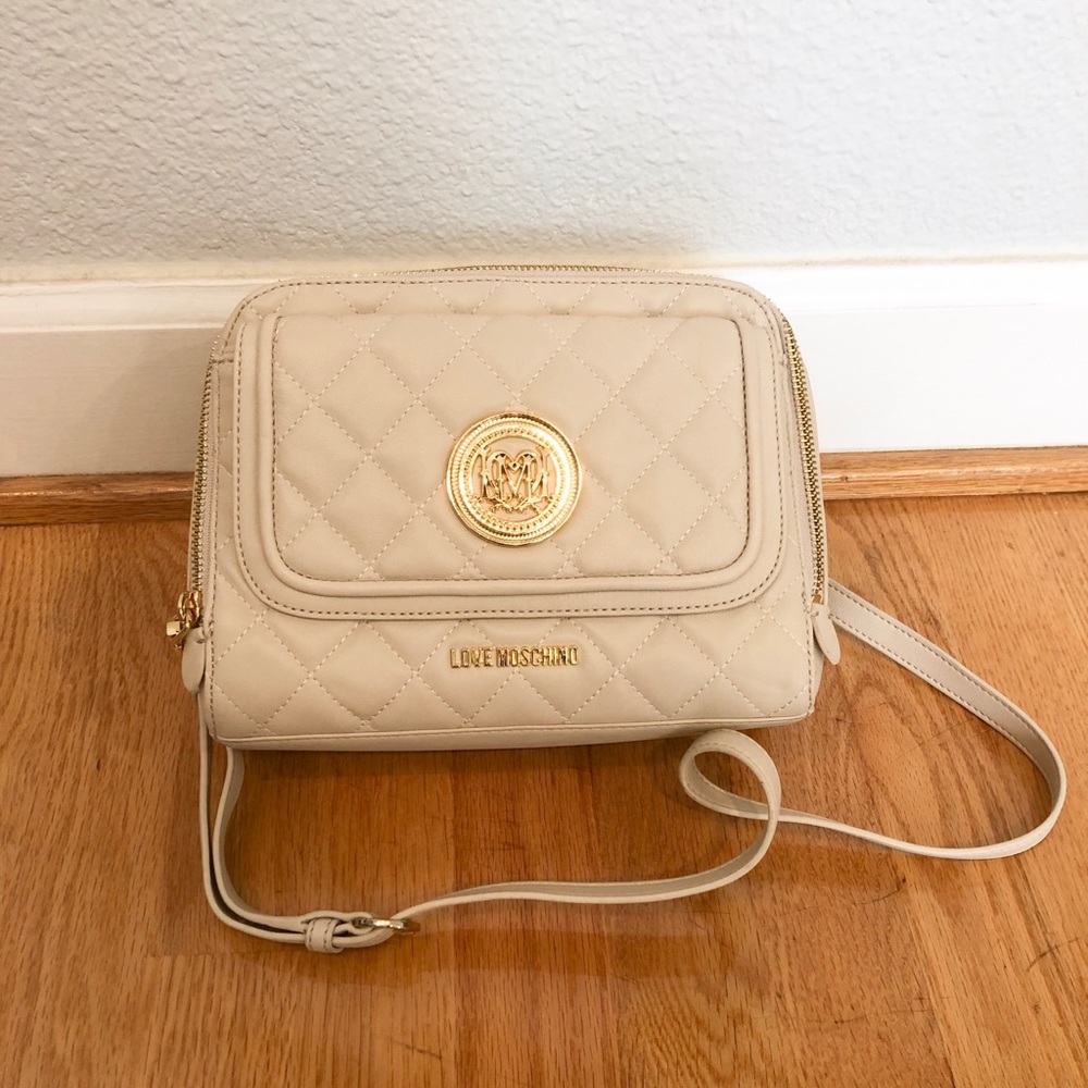 Love Moschino Cream Shoulder Bag